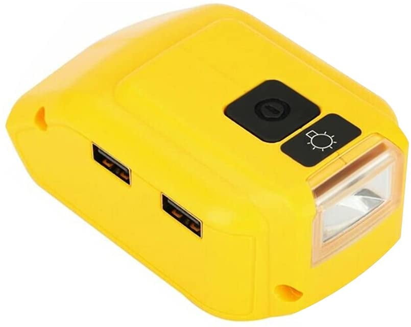 For DEWALT DCB090 14.4/18V Dual USB Adapter LED Convert Battery to Mobile Power 