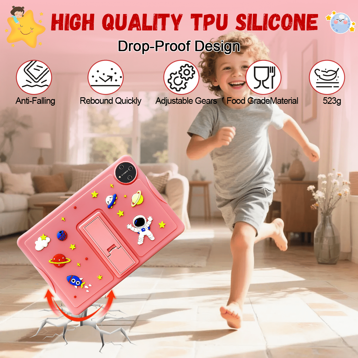 Kids Tablet, 10 inch Android Tablet for Kids, 16GB+128GB Quad-Core Toddler Tablets with Shockproof Case, BT5.0, WiFi 5, Parental Control, Games, Dual Camera