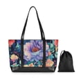 thumbnail image 7 of FORMRS Canvas Laptop Tote Bag for Women with 15.6" Computer Compartments Shoulder Handbag, Puprle Ethereal Floral Harmony, 7 of 7
