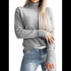 thumbnail image 2 of Suéter de Punto Elegante de Larga con Solapa para Mujer, Suéter con Botones de Color Liso para Otoño e Invierno Gris S, 2 of 10