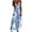 Light Blue, variant on Women's Tropical Leaf Print V-Neck Spaghetti Strap Maxi Dress - Lightweight Flowy Long Slip Dress for Beach Vacations, Resort Wear, and Summer Getaways