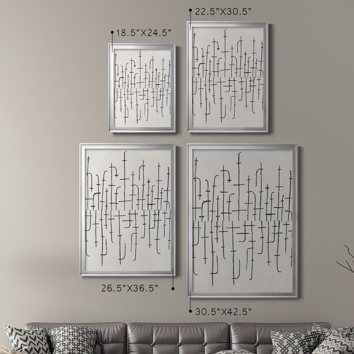 Vertical Arrangement II Premium Framed Print, in Gold, Black, or Silver - Ready to Hang