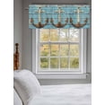 thumbnail image 3 of Vintage Anchor Curtain Valances for Windows, Coastal Nautical Blue Brown Wooden Kitchen Valance Window Treatment, Light Filtering Block Curtains for Bathroom/Bedroom/Living Room 54'' x 18'', 3 of 9