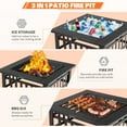 thumbnail image 5 of Fire Pits for Outside, 32" Wood Burning Fire Pit Tables with Firewood Rack, Screen Lid, Poker, BBQ Net, Food Clip and Cover, Backyard Patio Garden Outdoor Fire Pit BBQ Fire Pit, Black, 5 of 7