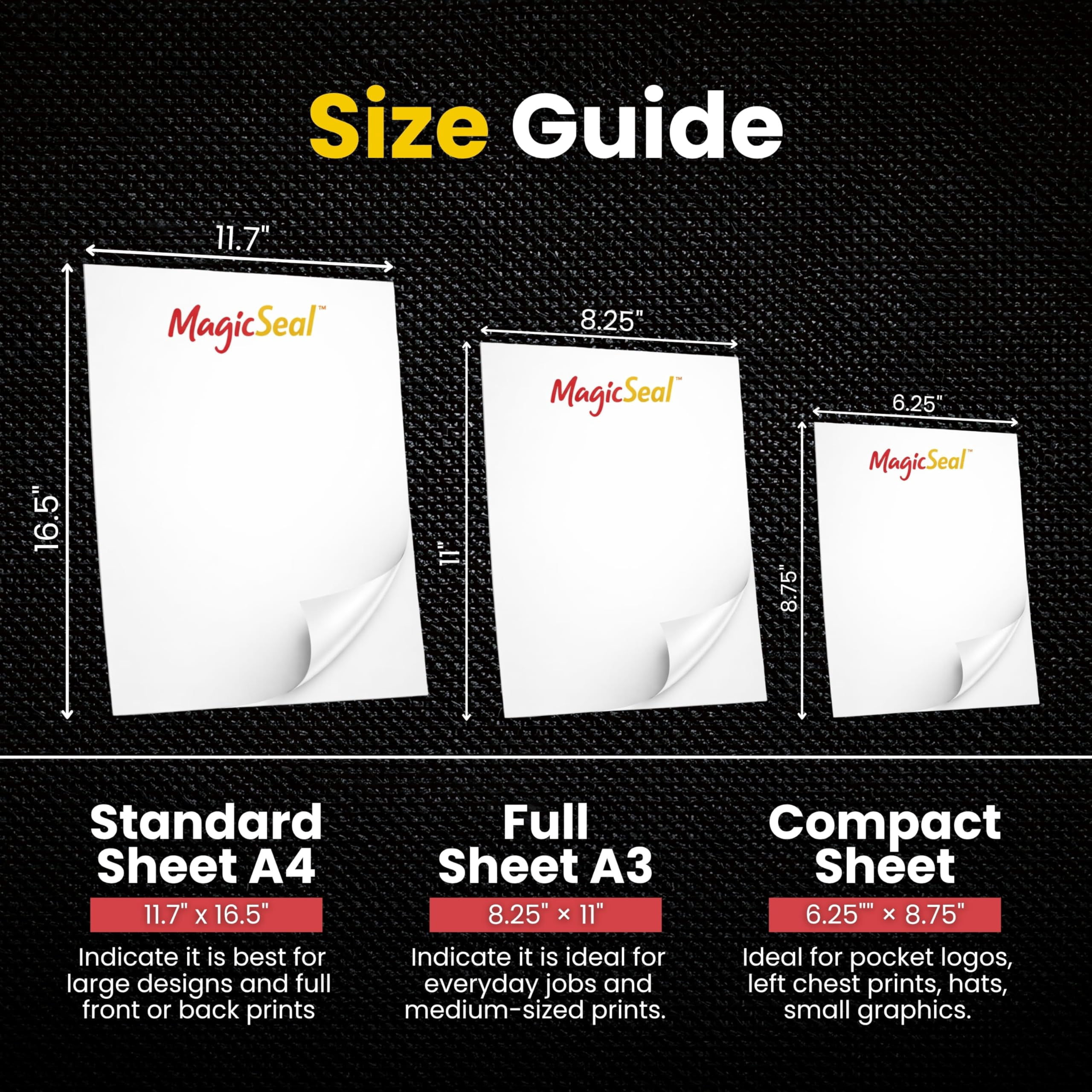 MagicSeal™ Reusable Post-Press Finishing Sheet for DTF, HTV, DTG and Transfer Prints, Improves Softness, Breathability and Wash Durability, Compact Size