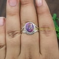 thumbnail image 3 of Natural Copper Purple Turquoise 925 Sterling Silver Handmade Statement Ring Birthday Gift Jewelry For Her, 3 of 5