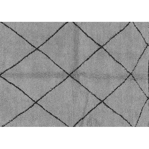 Ahgly Company Indoor Rectangle Solid Gray Modern Area Rugs, 2' x 4'