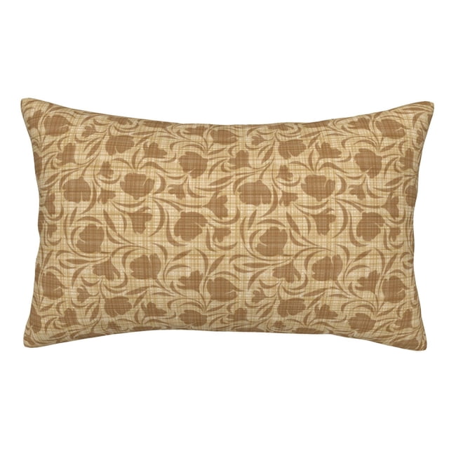 Fotbe Brown Flowers Funda de Almohada Decorativa Estilo Occidental, Lujo en Algodón, Fundas para Almohadas King, Cojín Estampado para Decoración del Hogar-20"x30"