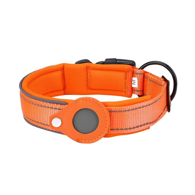 Collier pour Animaux Airtag en Nylon avec Design Réfléchissant - Ajustement Réglable pour Petits/moyens Chiens - Support de Traqueur Sécurisé pour Extérieur
