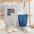 thumbnail image 3 of Worlds Okayest Bro Sibling Brother Bodysuit Jumper Boys Infant Baby Brisco Brands 12M, 3 of 6