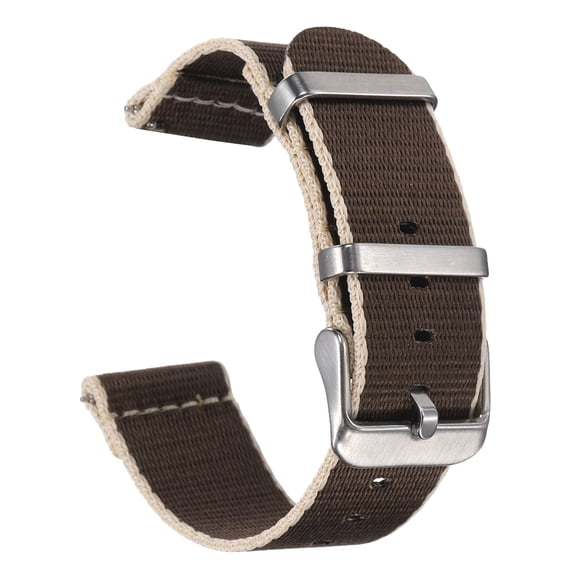 Uxcell Nylon Watch Band 22-26mm Quick Release Watch Straps Replacement Bands for Men Women with Silver Buckle Coffee Khaki