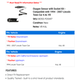 thumbnail image 2 of Oxygen Sensor with Socket Kit - Compatible with 1994 - 2007 Lincoln Town Car 4.6L V8 1995 1996 1997 1998 1999 2000 2001 2002 2003 2004 2005 2006, 2 of 2