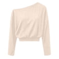 thumbnail image 3 of Oversized Off Shoulder Sequin Knit Sweater for Women Loose Long Sleeve Ribbed Pullover, 3 of 3