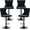 Black, Black Base, variant on Camel Velvet Bar Stools Set of 4 - Adjustable Swivel Tan Counter Height Chairs with Tufted Back and Nailhead Trim for Kitchen Island (Khaki, Chrome Metal, 4 Pcs)