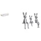 thumbnail image 1 of Bandeja organizadora de tocador rectangular nórdica y estatuas de figuras de familia de conejos, mesa de exhibición de escritorio, centro de mesa para, 1 of 8