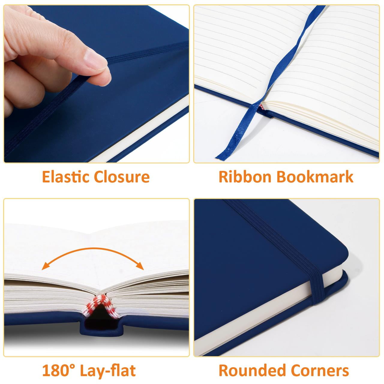 Comix Hardcover Notebooks,Lined Journal for Writing,Deep Blue 240 Pages, 5.4 x 8.3 inch 6Pack