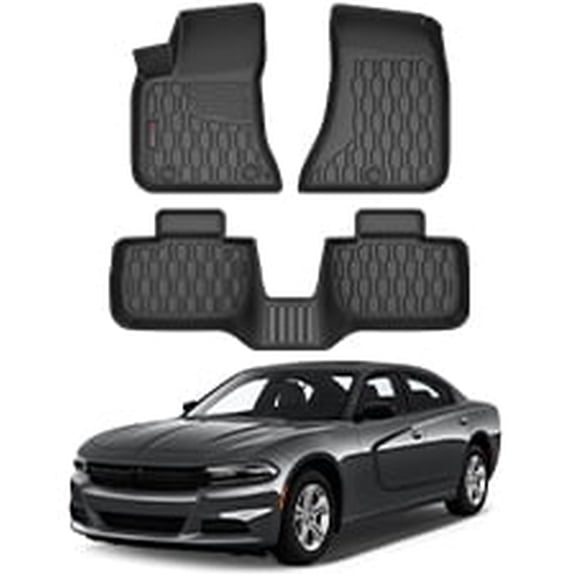 Floor Mats Liners for 2011-2023 Dodge Charger/Chrysler 300 RWD,TPE 3D Molded Guard Front Rear Car Carpet Non-Slip Automotive Floor Liners, ,Easy to Clean All Weather