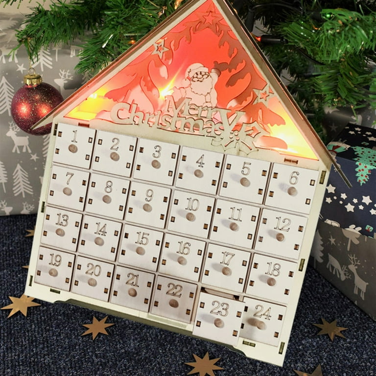 Christmas Countdown Advent Calendar Chocolate Box Cabinets Reusable Drawers  Christmas For Handmade Christmas Party Supplies - Walmart.com