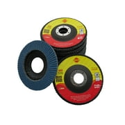 80 Grit Type #29 Flap Discs 4 1/2 inch Wheel Sanding Disc with 7/8 Arbor Aluminum Oxide Abrasive for Grinding, Blending, Sanding and Finishing - 10 Pack