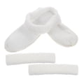thumbnail image 1 of 1 juego de forros de felpa extraíbles para zapatos de invierno con banda protectora, pantuflas de algodón con forro grueso, suelas cálidas y acogedoras para zapatos y botas, color blanco, talla 38-39, 1 of 7