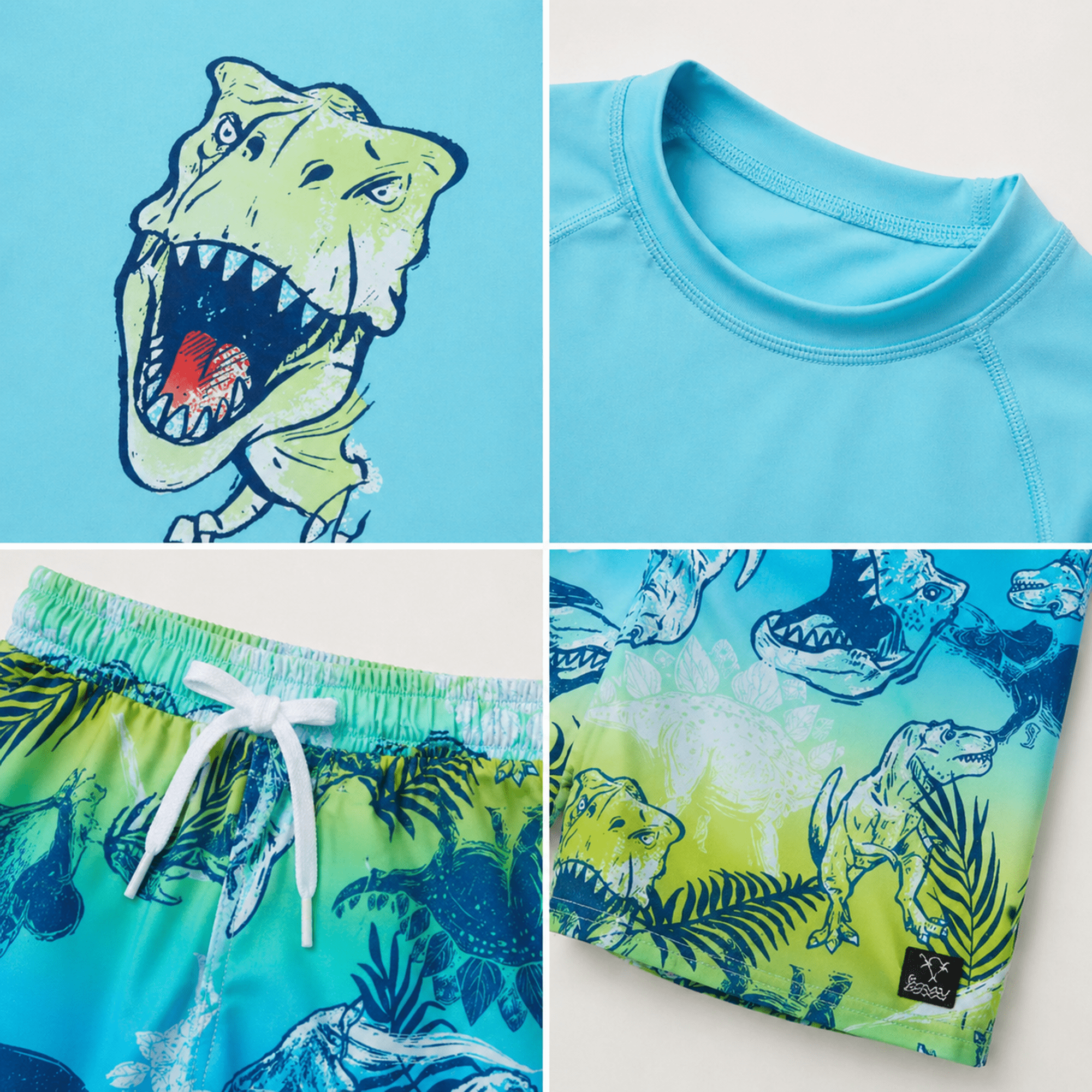 Big Chill Boys Swim Set - Boys Rash Guard Swim Set - UPF 50+ Rash Guard Long Sleeve Swim Shirt Board Short Swim Trunks (5-14)