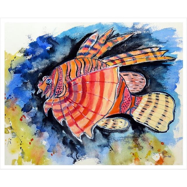 Betsy Drake TP397 24 x 30 Po Pendaison Murale Extérieure Lion Poisson