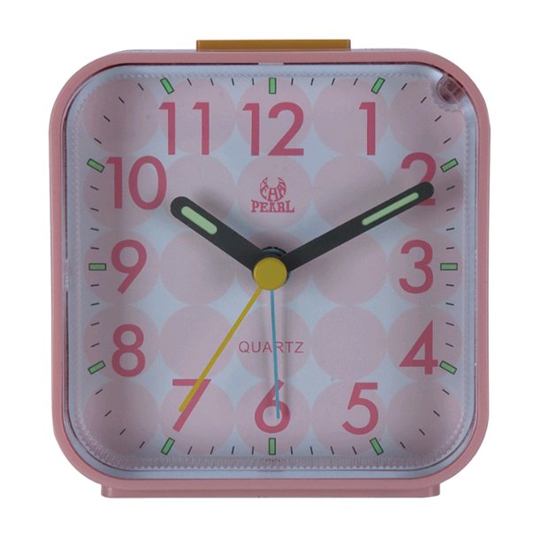 Reloj despertador de viaje Reloj de junto a la cama con luz Funciona con pilas Rosado Sunnimix Reloj despertador de viaje