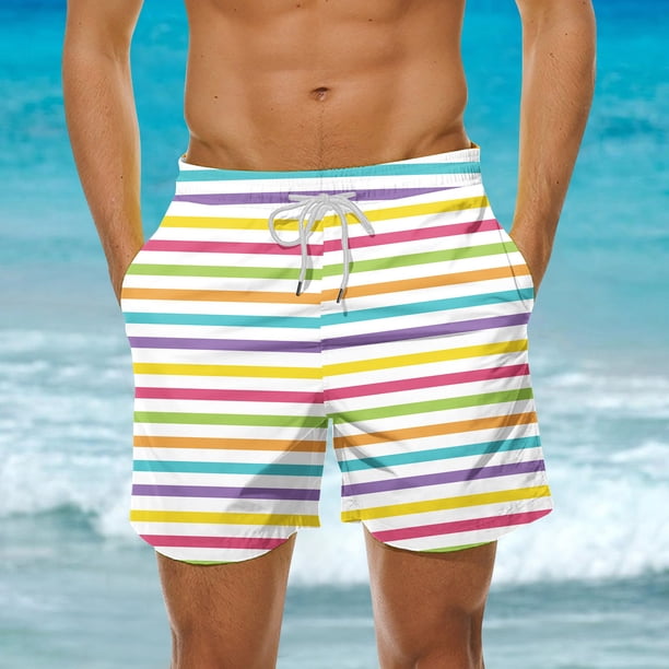 Pantalones cortos de playa holgados de verano para hombre, con bolsillos, para nadar.