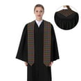 thumbnail image 4 of Daiia Rainbow Houndstooth Pattern Graduation Shawl Stole – Satin Graduation Stole Academic Stole Non-Slip Design-Sharp Corner, 4 of 7