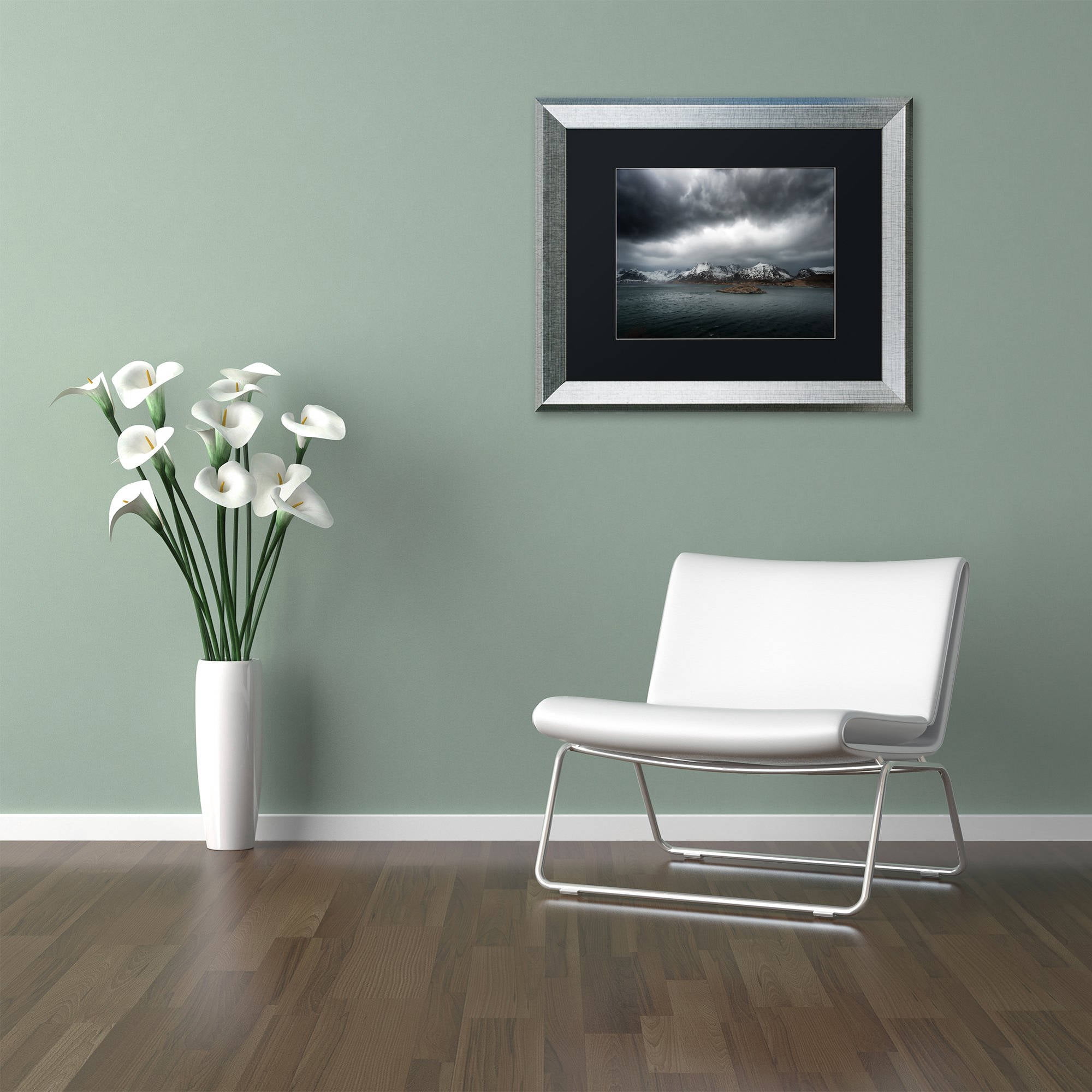 Trademark Fine Art "Grey" Canvas Art by Philippe Sainte-Laudy, Black Matte, Silver Frame