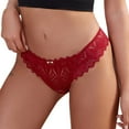 thumbnail image 1 of zuwimk Panties For Women,Women No Show Thongs Nylon Stretch Thong Panties Red,S, 1 of 5
