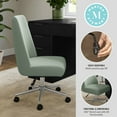 thumbnail image 3 of Martha Stewart Upholstered Office Chair in Sage/Polished Nickel, 3 of 12