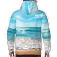 thumbnail image 7 of Picia Sunny Ocean Waves Pattern Casual Men's Hoodie - Lightweight Hooded Sweatshirt with Kangaroo Pocket, Comfortable Pullover for Everyday, Travel-Medium, 7 of 7