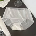 thumbnail image 3 of PiGOGI Women's Seamless Ice Silk Underwear - Comfortable Breathable Briefs - M to L Soft Panties White, 3 of 4