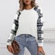 thumbnail image 3 of Casual Cuello Redondo Túnica Top Suelto Mujer Raglan Manga Larga Blusa Camisas para Uso Diario Blanco S, 3 of 6