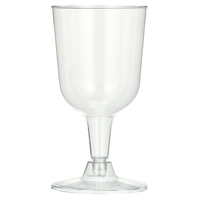 DecorRack 24 Wine Glasses, 6 Oz Plastic Party Wine Cups 