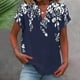 thumbnail image 2 of Vestidos Casuales Para Mujer, Blusas De Mujer De Moda Camiseta informal de manga corta con cuello en V y botones para mujer, 2 of 5
