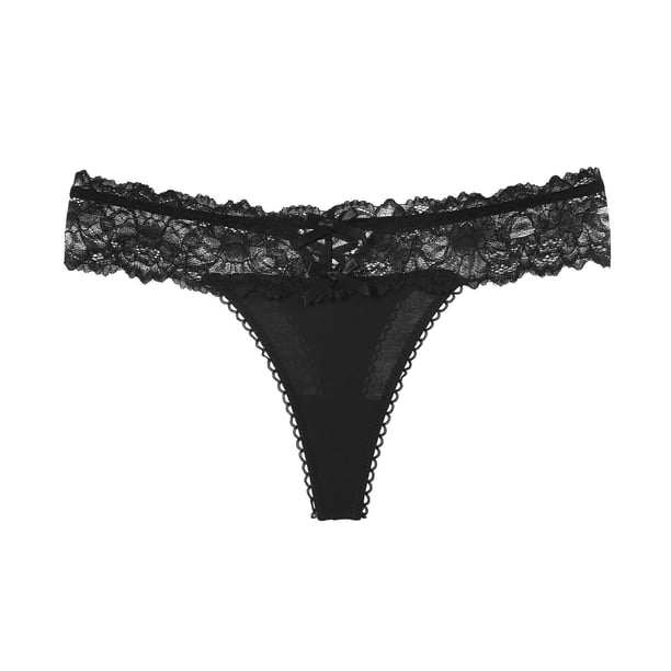 Braguitas de seda de hielo de cintura baja sexys con espalda descubierta ahuecada y perspectiva cruzada de encaje para ropa interior de mujer
