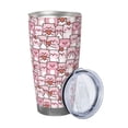 thumbnail image 2 of Fotbe Kawaii Pig Pattern 20 oz Tumbler Stainless Steel Vacuum Insulated Coffee Ice Cup Double Wall Travel Flask Leak-proof Coffee Cup-Straw Two-piece Set, 2 of 8