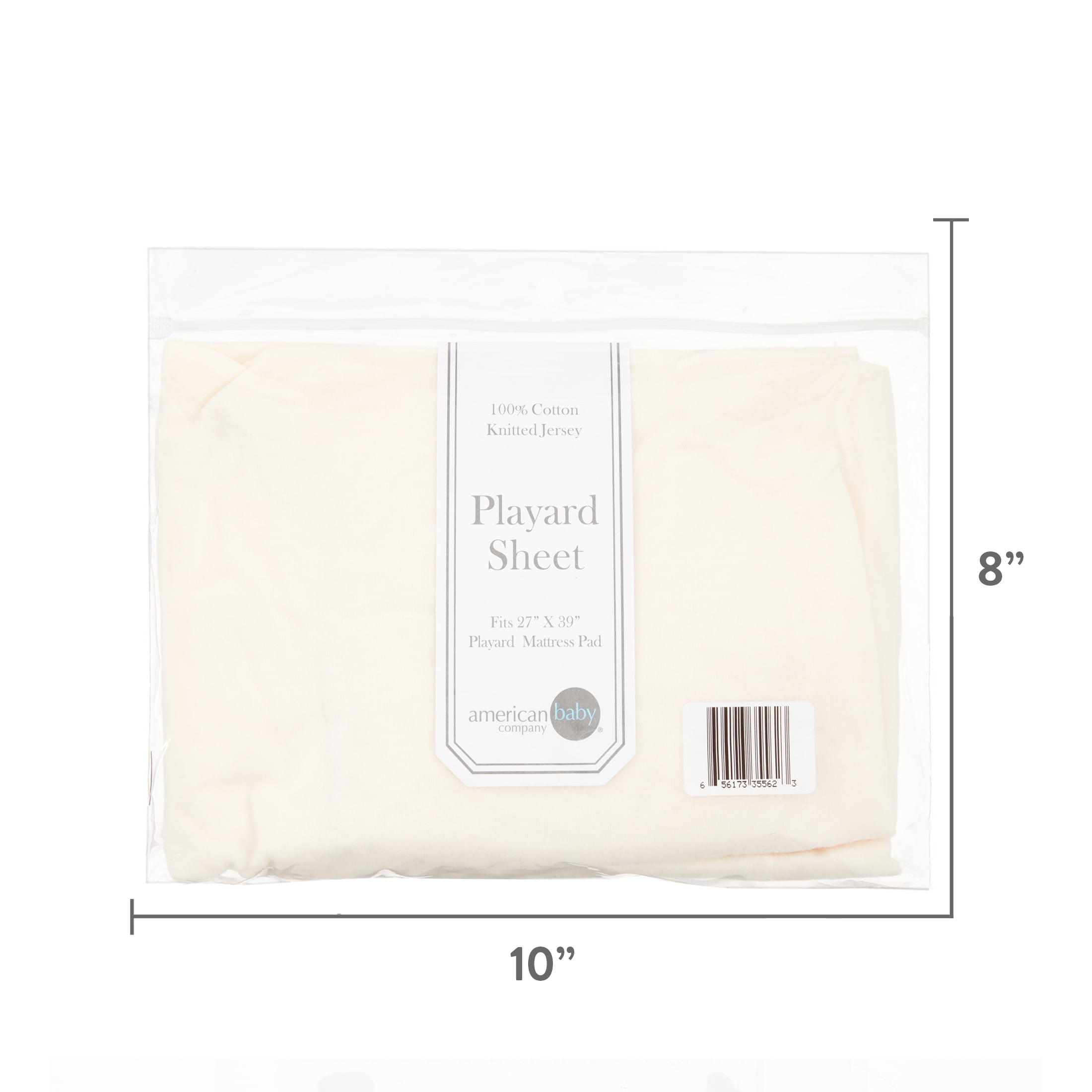 American Baby Company 100% Natural Cotton Fitted Pack and Play Sheet 39 inch x 27 inch