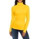 thumbnail image 3 of Jersey v28 para mujer, elástico, cuello alto, corte ajustado, amarillo, 3 of 5
