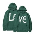 thumbnail image 2 of Women's Valentine Hoodie with Pocket Funny Graphic Print Long Sleeve Fleece Lind Warm Pullover Drawstring Sweatshirts(Army Green,L), 2 of 5