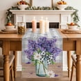 thumbnail image 2 of Table Runner 70 Inches Long for Kitchen Dining, Purple Lavender Dresser Scarf Farmhouse, Dining Table Decorations for Wedding/Parties, Spring Butterfly Daisy Watercolor Gray 13 x 70 In, 2 of 8