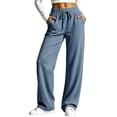 thumbnail image 2 of Ozmmyan Womens Wide Leg Sweatpants High Elastic Waisted Drawstring Loose Casual Pants with Pockets Comfy Lounge Trousers for Fall, 2 of 8