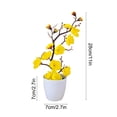 thumbnail image 3 of Artificial Bonsai Tree for Home & Office Decor - Realistic Plastic Flowers for Desk & Shelf, Low Maintenance Centerpiece Display, Yellow, JKODE, 3 of 8