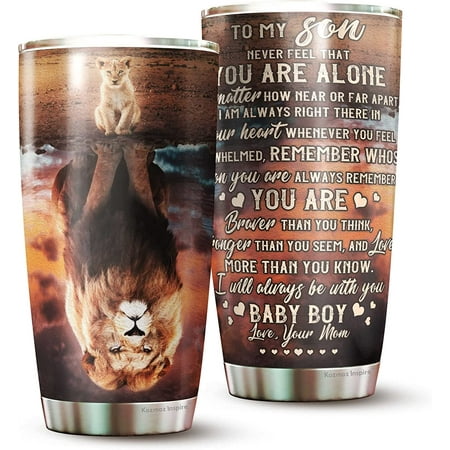 

To My Son Tumbler from Mom - To My Son Lion Tumbler - Gifts For Son From Mom - Tumbler for Son on Christmas Birthday - Tumbler 20oz