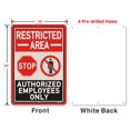 thumbnail image 4 of 2 Pack Restricted Area Sign Authorized Employees Only 14 x 10 Inches Stop Do Not Enter Metal Reflective Rust Aluminum Weatherproof UV Protected Easy Mounting Indoor Outdoor Use, 4 of 4
