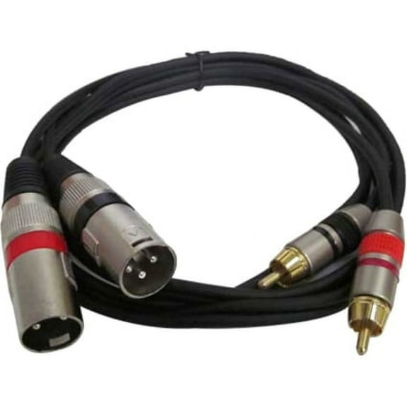 Seismic Audio Dual XLR Male to Dual RCA Male Stereo Cable for Audio Speakers, Subwoofer, SAXFRM-2x5, 5 Feet Long