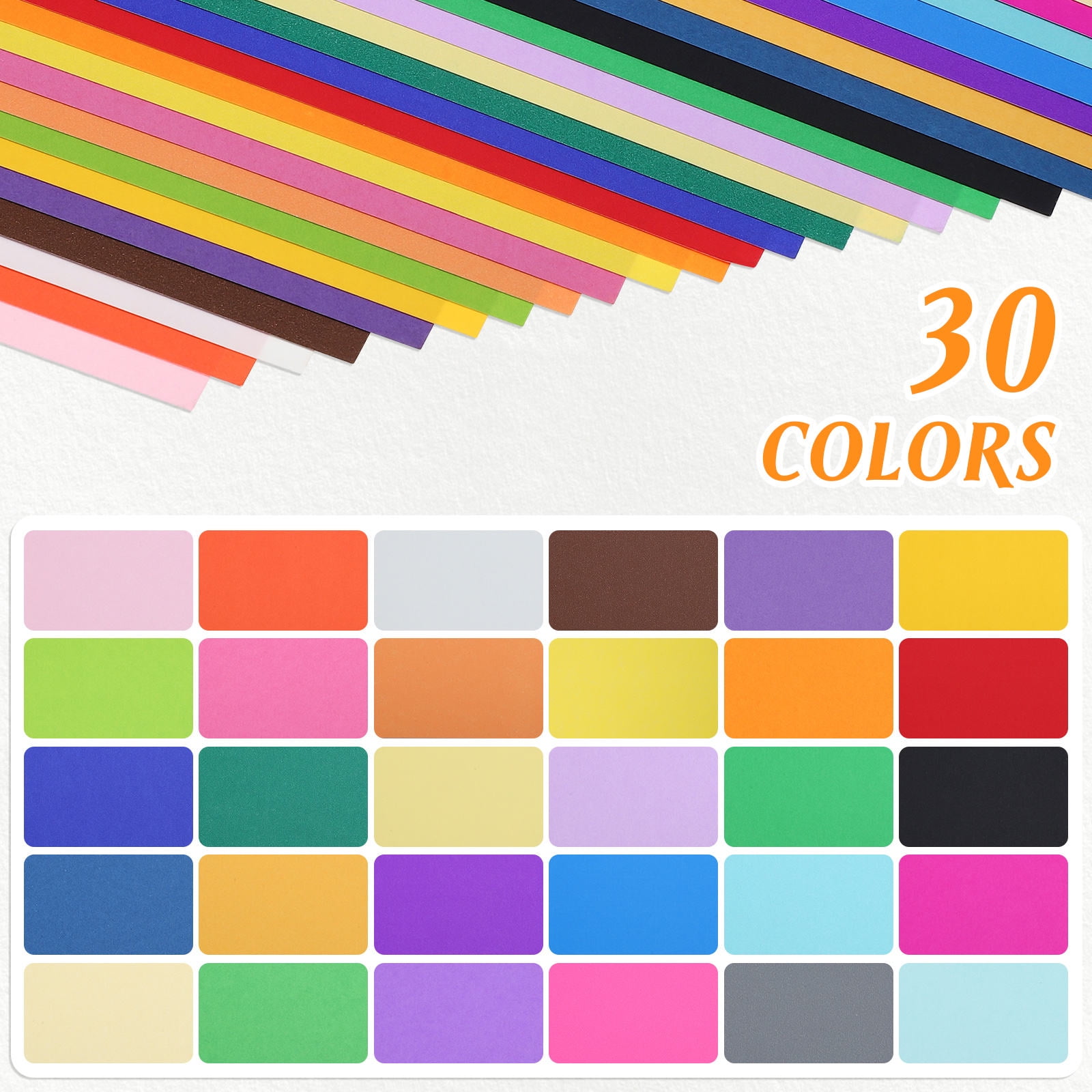 RENACLIPY Multi-Color Cardstock Paper Sheets, Thick and for Painting, Crafts, Scrapbooking, Projects and Art