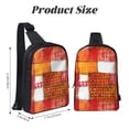 thumbnail image 2 of Chest Bag Dual Pocket 11.8×7.7×2.4in Waterproof Double-Pocket Large Capacity With No Inner Pouch Pockets And Double Drawstrings Orangered Houndstooth Checkered Hand-Drawn Sketch_2, 2 of 8